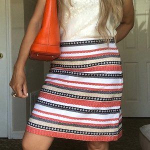 LOFT Embroidered Pattern Skirt